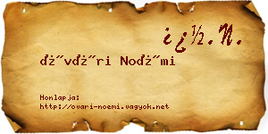 Óvári Noémi névjegykártya