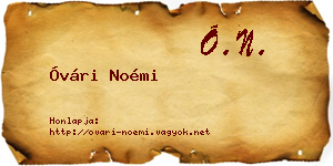 Óvári Noémi névjegykártya